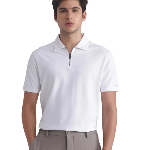 Vintage Zipper Polo – White