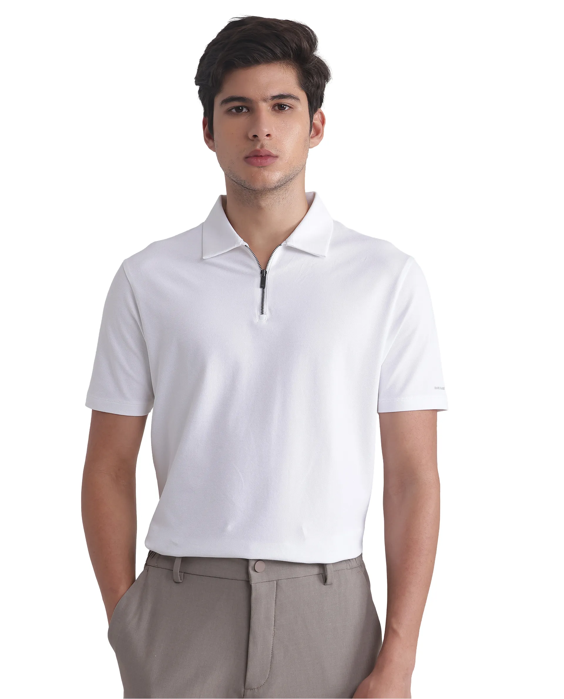 Vintage Zipper Polo – White
