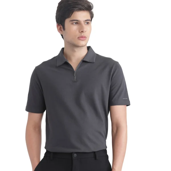 Vintage Zipper Polo - Dark Grey