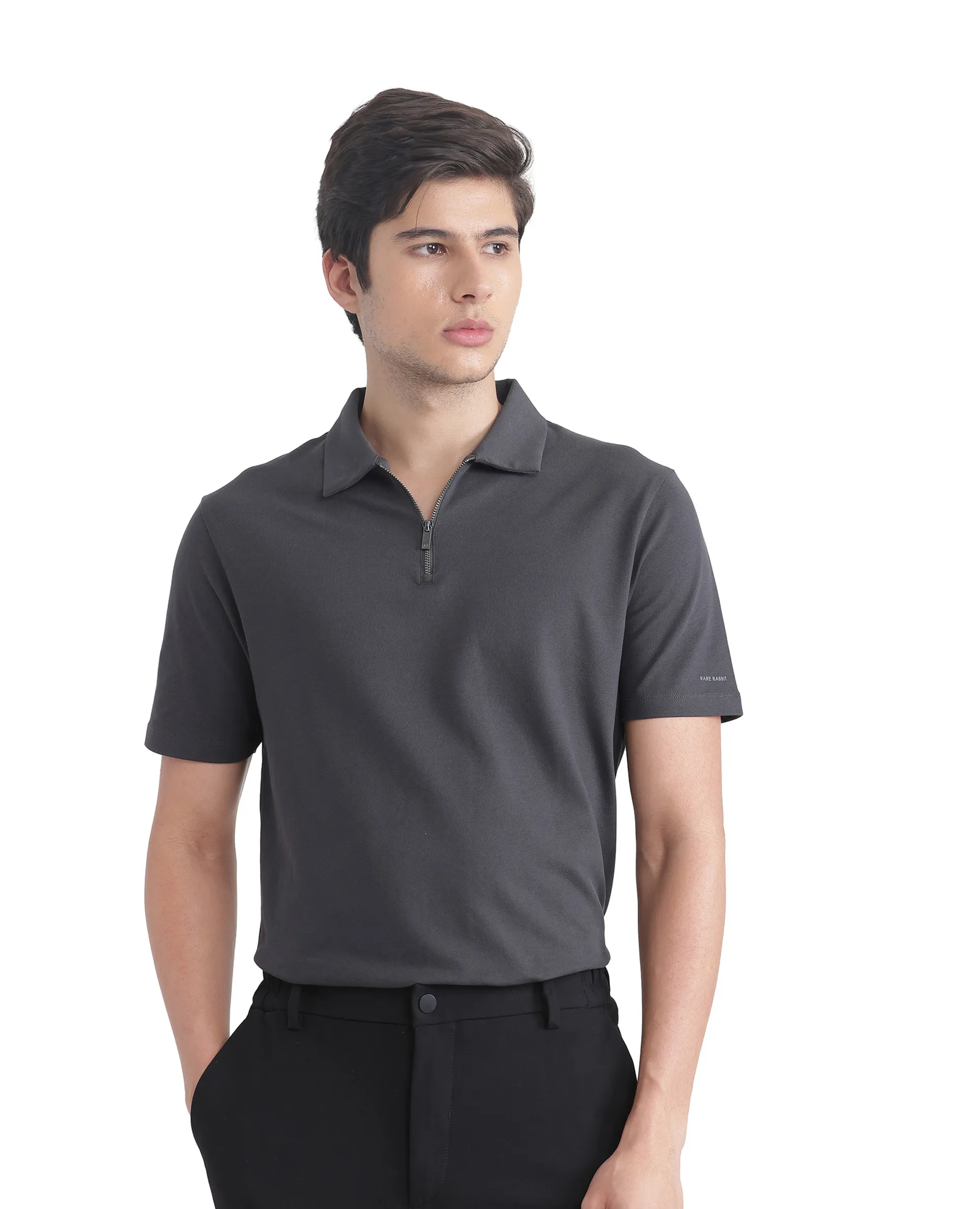 Vintage Zipper Polo - Dark Grey