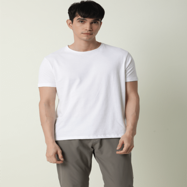 Liquid Cotton Round Neck – White