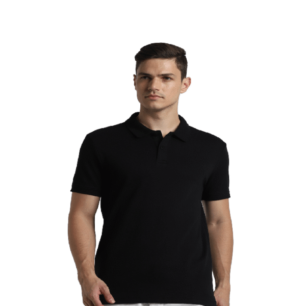 Interlock Black Polo T-shirt