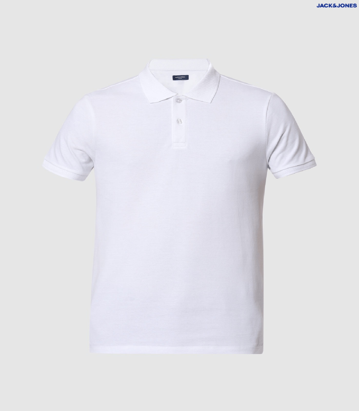 Jacquard White Polo T-shirt