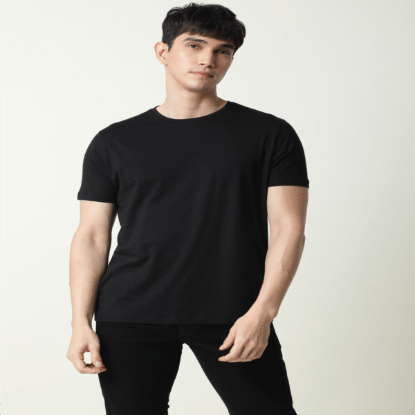 Liquid Cotton Round Neck – Black