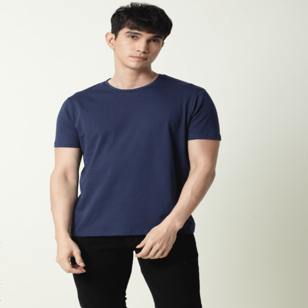 Liquid Cotton Round Neck – Navy Blue