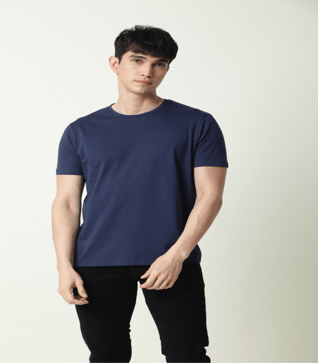 Liquid Cotton Round Neck – Navy Blue