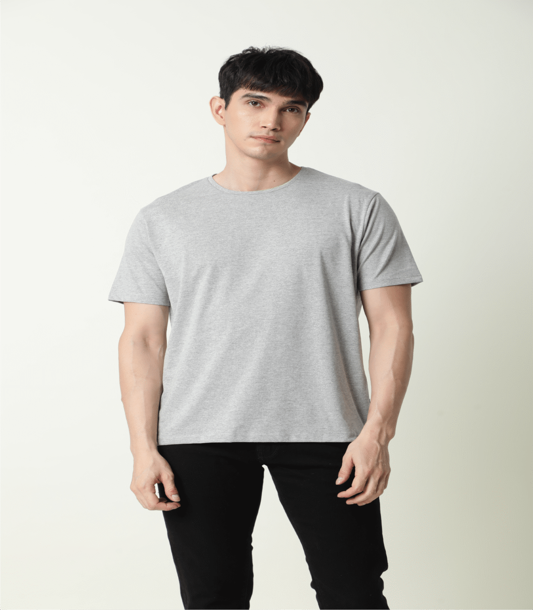 Liquid Cotton Round Neck – Light Grey