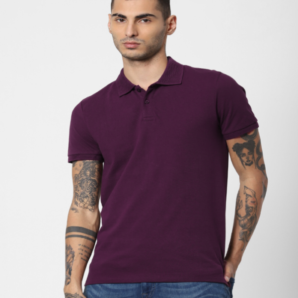 Jacquard Wine Polo T-shirt