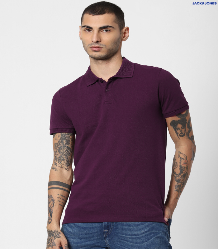 Jacquard Wine Polo T-shirt