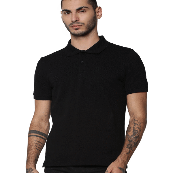 Plain Polo Black T-shirt