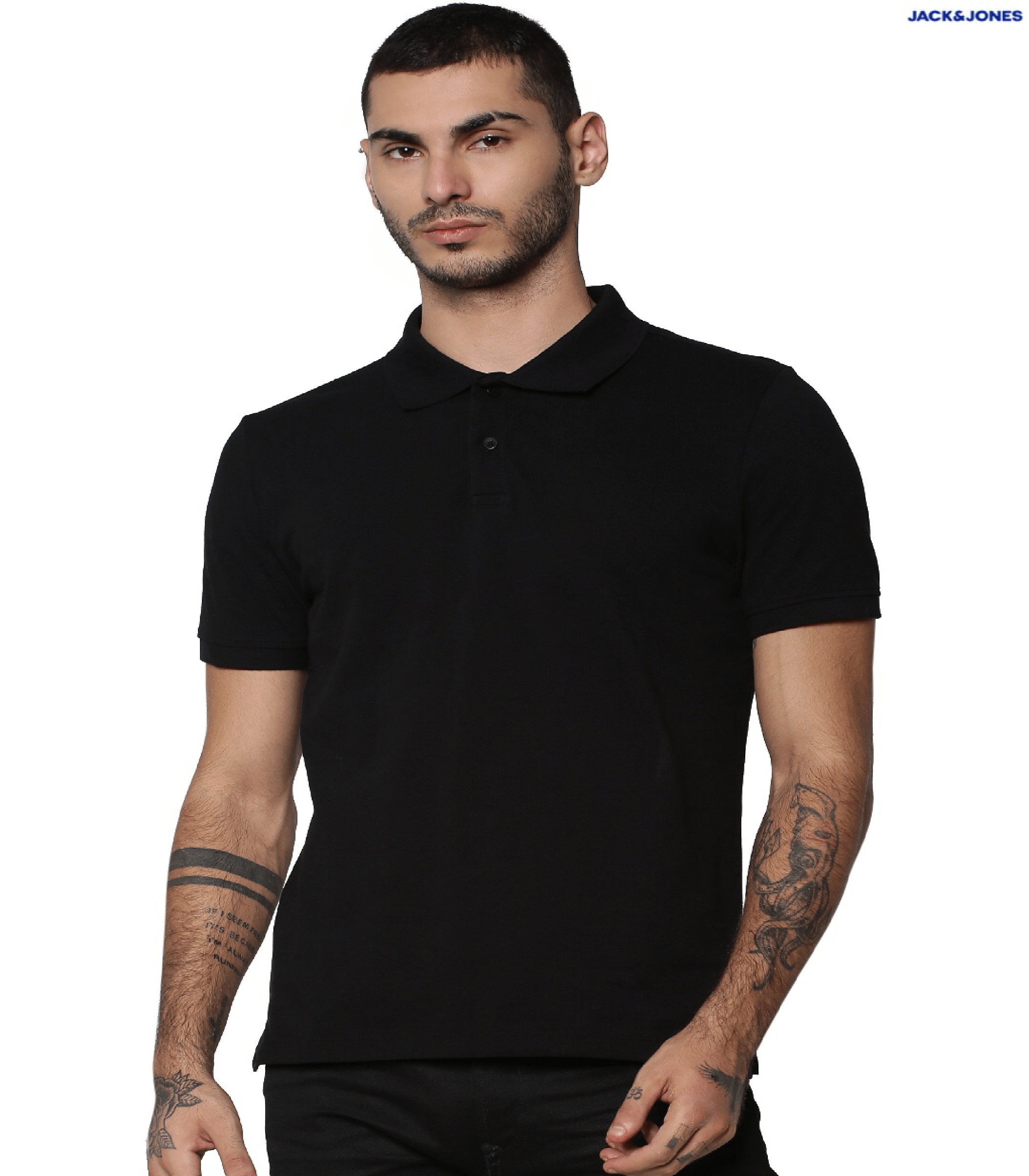 Plain Polo Black T-shirt