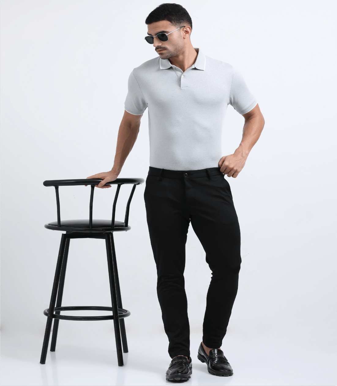 Vintage Charm Polo - Grey Melange MEN